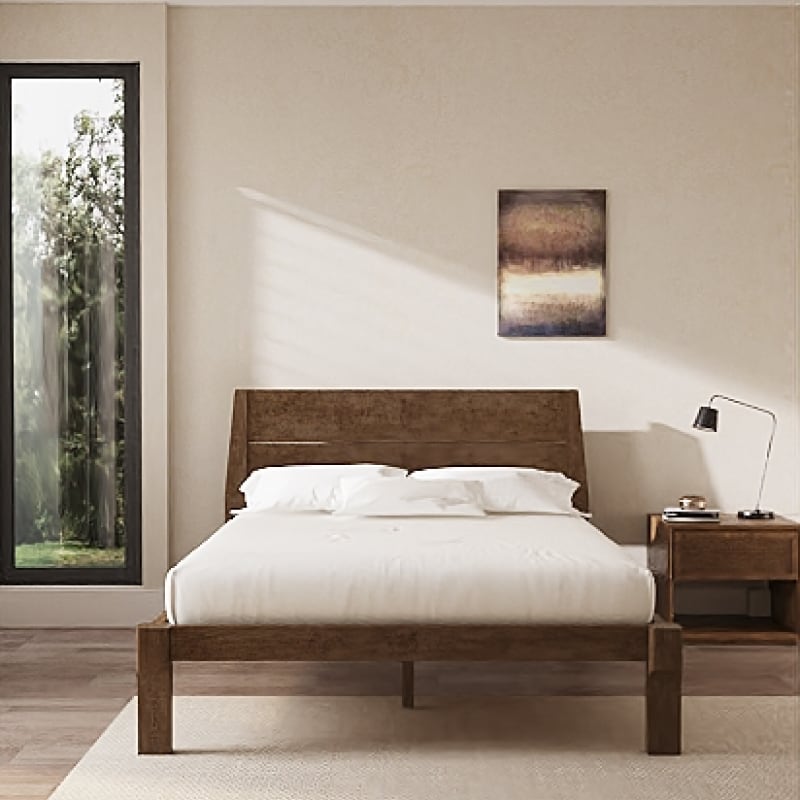 すのこベッド Bryan Motoyuki Japanese Style King Low Floor Bed in Natural Wood | Homary